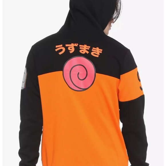 Men's Naruto Shippuden Naruto Cosplay Orange & Black Hoodie - Picture 2 of 14